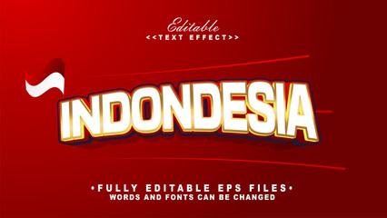 editable white indonesia text effect.typhography logo