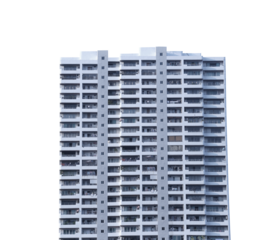 tall buildings of the capital with transparent image.