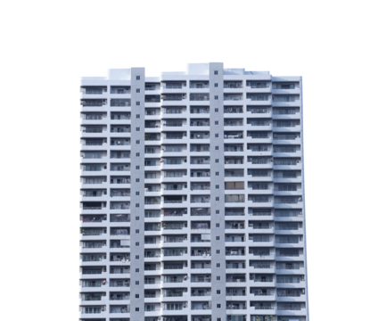 tall buildings of the capital with transparent image.