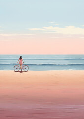 Fototapeta premium Bicycle beach outdoors cycling.