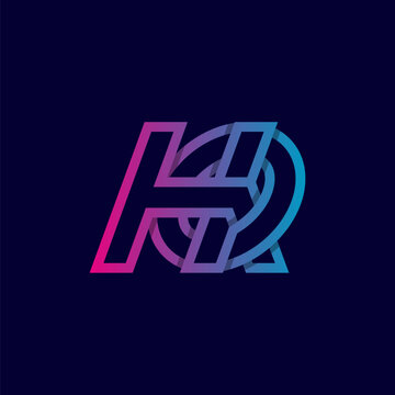 Initial Letter HQ or QH  Logo, Monogram Logo letter H with Q combination, design logo template, vector illustration