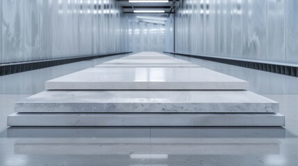 Obraz premium Durable slabs with advanced thermal resistance, arranged in a cold-weather testing facility, highlighting their efficiency and strength