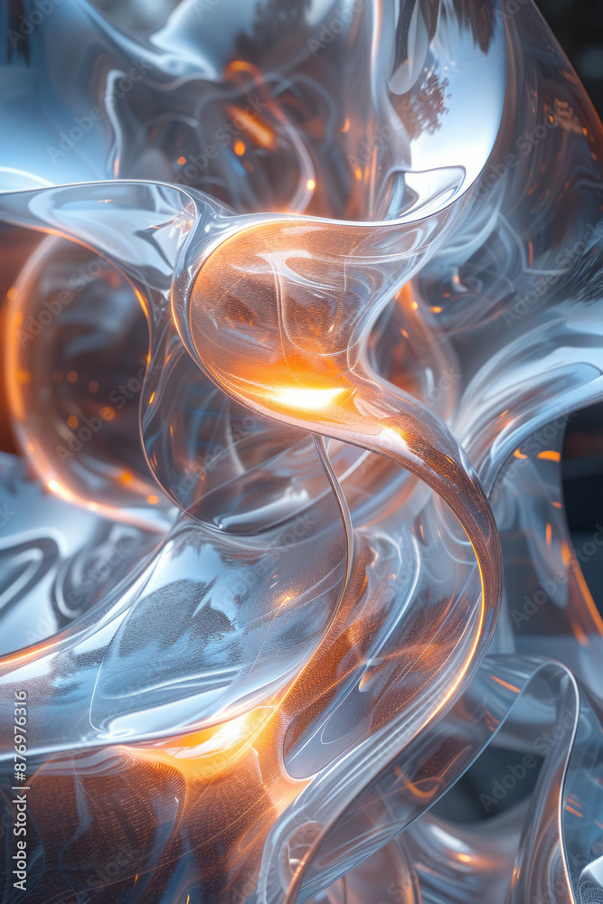 Poster abstract forms that appear to be moving and vibrating, creating a visually dynamic and attention-gra