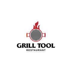 Grilled meat logo, for grilled food restaurant icon symbol