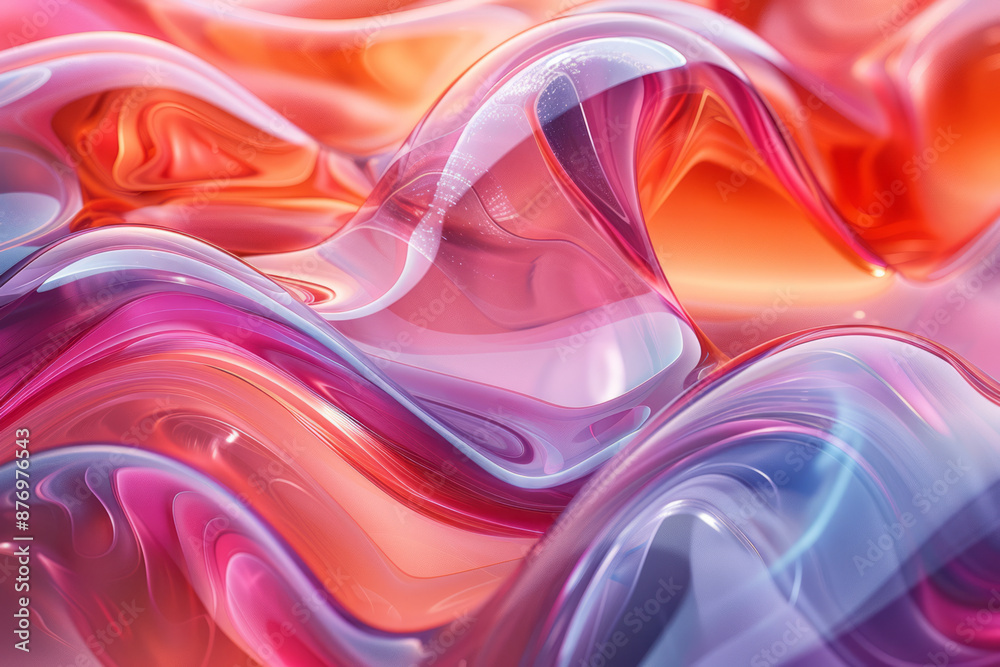Poster a vibrant and dynamic abstract composition with forms that seem to be in constant motion,