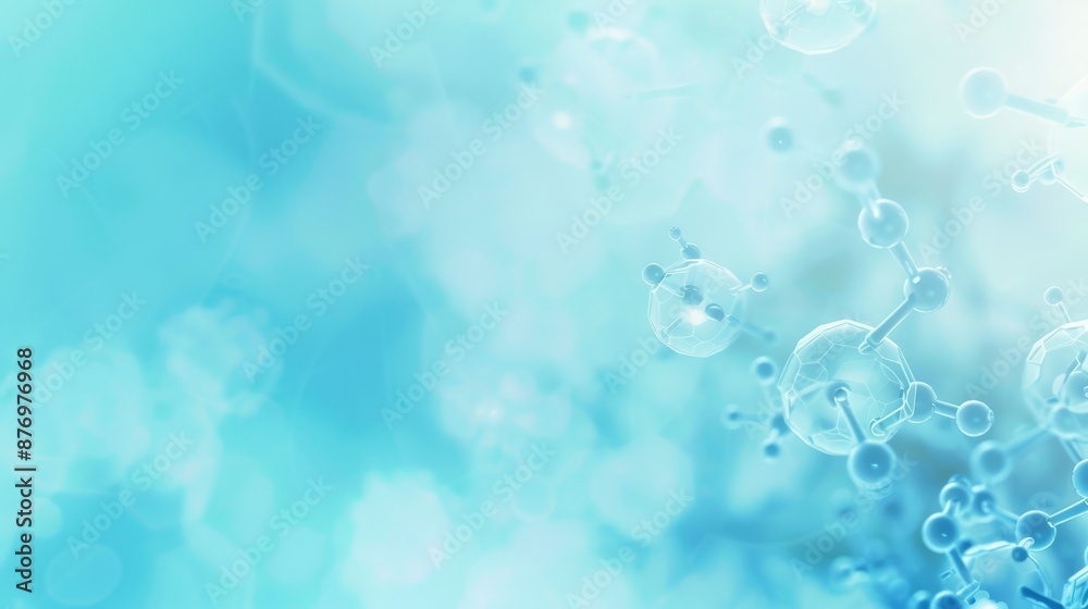 Poster molecular structure with light bokeh effect. ideal for healthcare and medical presentations. concept