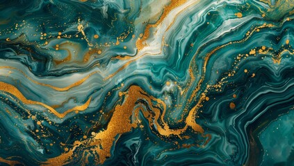 Elegant Marble and Gold Art Deco Scallop Pattern