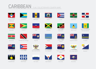 Flags of independent Caribbean countries and dependent territories.