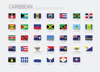 Flags of independent Caribbean countries and dependent territories. © Ekler