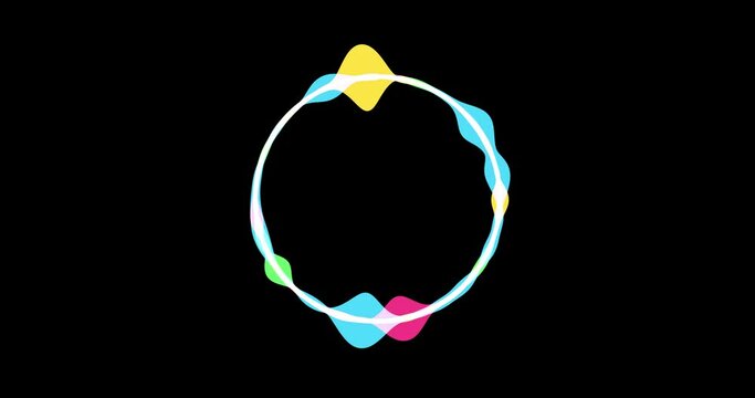 Waveform or audio spectrum. Circle sound visualization. Seamlessly loop sound equalizer with alpha channel