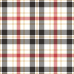 Plaid seamless pattern. Check fabric texture. Vector textile print.