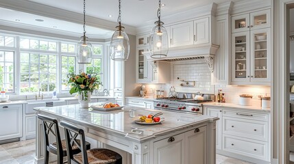 Fototapeta premium white kitchen decor, interior design and house improvement