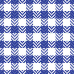 Pretty fabric pattern plaid, paint tartan background seamless. Stage textile check texture vector in blue and white colors.