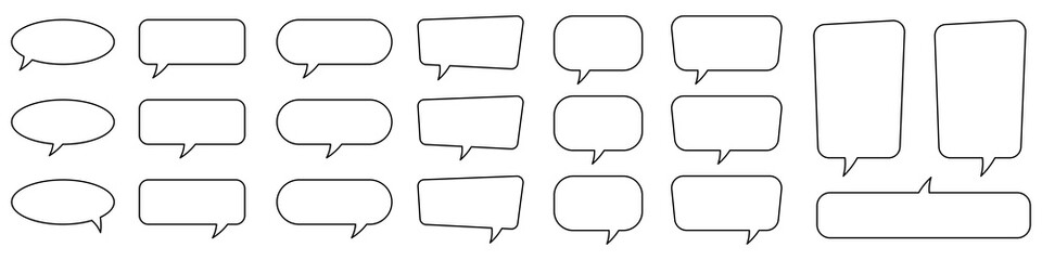 Fototapeta premium Speech bubble, speech balloon, chat bubble line art icon for apps and websites.