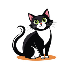 Fototapeta premium Halloween Cat Silhouette Vector illustration