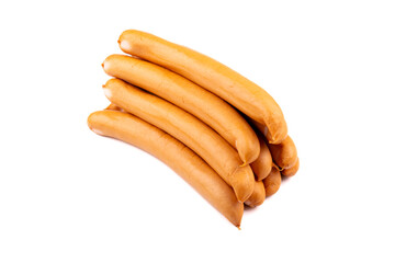 Bockwurst, Frankfurter - delicious sausages on a white background