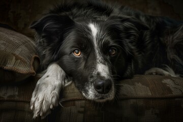 Portrait photograph of a Border Collie