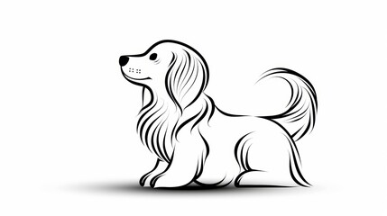 Obraz premium A charming animal design of a dog, created with very easy-to-color crisp lines and clean outlines for black and white illustrations. Ideal for children's educational materials.