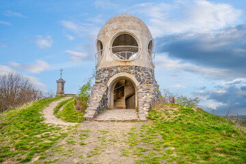 The Ruzenka lookout tower is a unique architectural structure located on Pastevni hill in Bohemian Switzerland, Czechia.