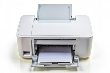 old printer on white background. Generative AI