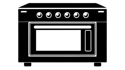 Electric Oven Vector Silhouette Modern Kitchen Appliance
