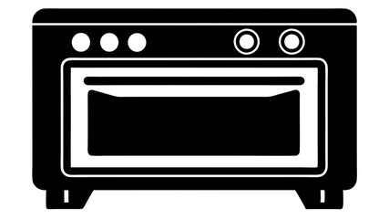 Electric Oven Vector Silhouette Modern Kitchen Appliance