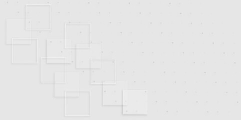 White color technology concept geometric line vector background. Abstract white and gray background design white transparent material in triangle and squares shapes 