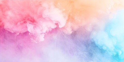 Fototapeta premium Soft pastel watercolor abstract background in shades of blue, pink, and orange. Concept Abstract Art, Watercolor Painting, Pastel Colors, Blue, Pink, Orange
