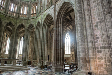 The rooms of the Mont Saint Michel Abbey