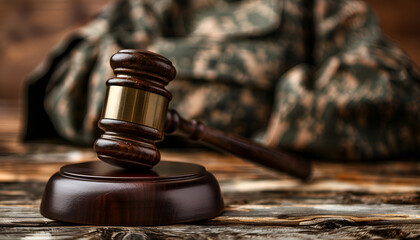 Notary stamping document at wooden table in office, closeup