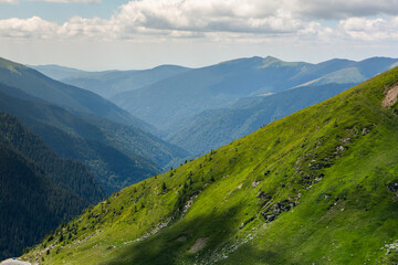 Naklejka premium very picturesque transfagarasan mountain road in the Carpathians, Romania.