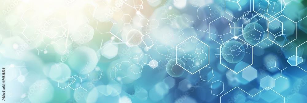 Poster bright medical background with hexagonal elements and a light gradient. represents modern healthcare