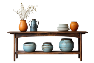 A Modern Take On A Classic: Smartphone Resting On A Wooden Base With A Stone Accent on a White or Clear Surface PNG Transparent Background.