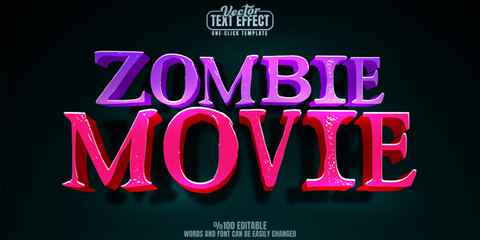 Horror editable text effect, customizable zombie and monster 3D font style