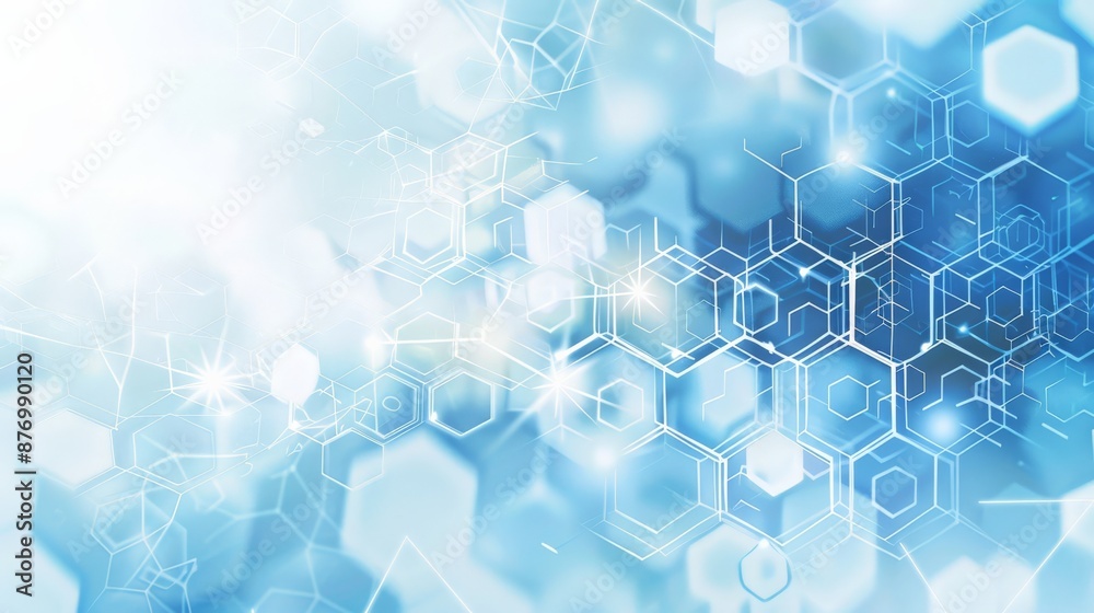 Poster modern medical background with hexagonal shapes and light blue color gradient. symbolizes healthcare
