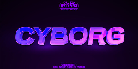 Cyborg editable text effect, customizable robot and cyberpunk 3D font style