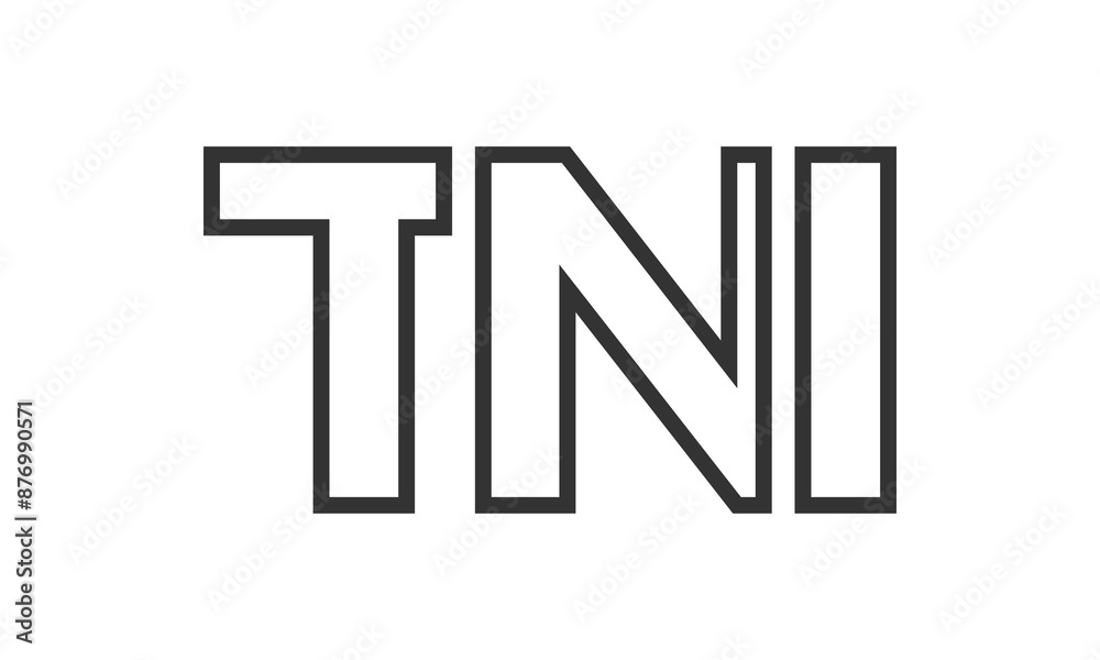 Poster tni logo design template with strong and modern bold text. initial based vector logotype featuring s