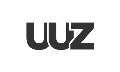 UUZ logo design template with strong and modern bold text. Initial based vector logotype featuring simple and minimal typography. Trendy company identity.
