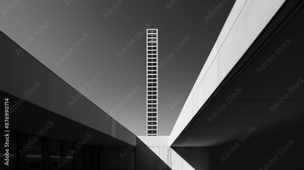 Wall mural the modern architectural building or skyscraper with monochrome filter. low angle view of tower cent
