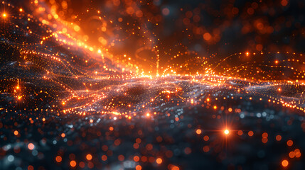 Fototapeta premium realms of fractal orange cyber background