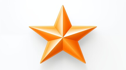 Obraz premium Golden Five-Pointed 3D Shiny Star Symbol