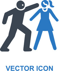 Person committing domestic violence icon