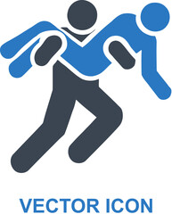 Person kidnapping another individual icon