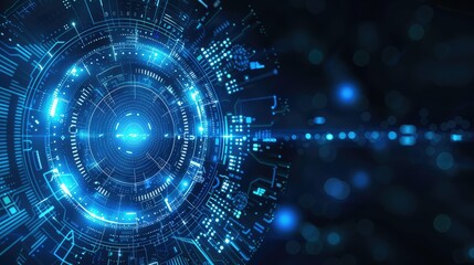 Obraz premium technology background and abstract digital tech circle