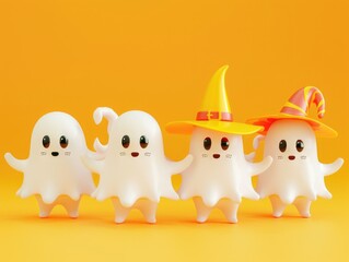 Fototapeta premium White ghost figurines