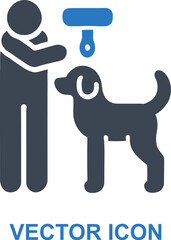 Person brushing their dog icon