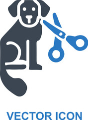 Person grooming their dog icon