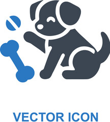 Dog playing with a toy icon