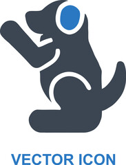 Dog begging for food icon