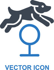 Dog jumping through a hoop icon